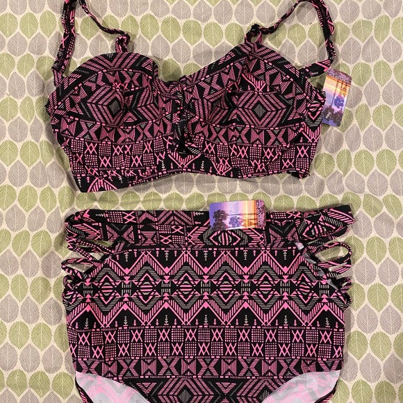 Forever 21 NEW Two piece High waist swimsuit XL - Picture 1 of 6